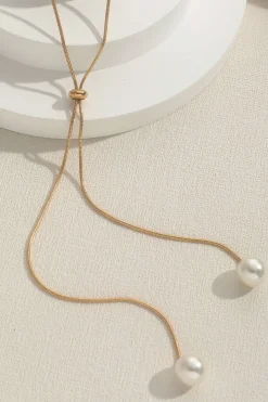 MICAS Necklaces|Accessories-Pearl Adjustable Necklace GOLD