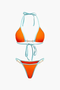 MICAS Swimwear|Vacation Sets-Pearl Detail Halter 2-piece Bikini Set