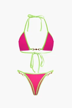 MICAS Swimwear|Vacation Sets-Pearl Detail Halter 2-piece Bikini Set