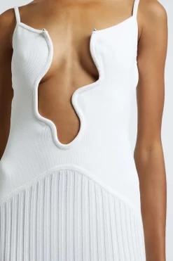 MICAS Maxi Dresses-Pearl Detail V-neck Slip Knit Maxi Dress