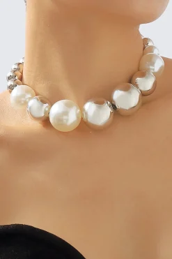 MICAS Necklaces|Accessories-Pearl Necklace SILVER