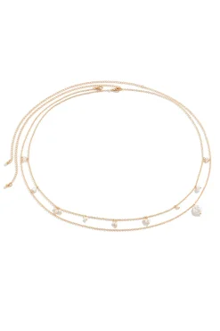MICAS Accessories-Pearl Pendant Waist Chain PURE GOLD