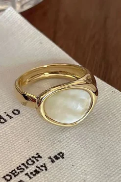 MICAS Accessories-Pearl-Embellished Ring GOLD
