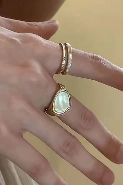 MICAS Accessories-Pearl-Embellished Ring GOLD