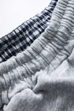 MICAS Skirt Sets-Plaid Print Patchwork Top And Drawstring Skirt Set LIGHT GRAY