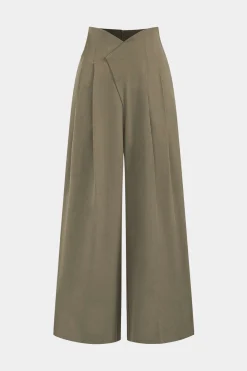 MICAS Pants-Pleated Asymmetrical Wide Leg Trousers
