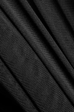 MICAS Tank Tops & Cami-Pleated Mesh Halter Tank Top