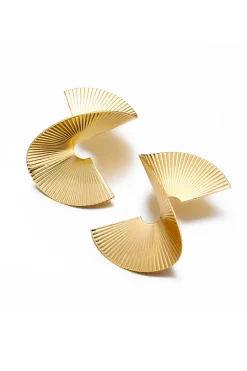 MICAS Earrings|Accessories-Pleated Metal Earrings