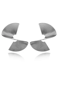 MICAS Earrings|Accessories-Pleated Metal Earrings