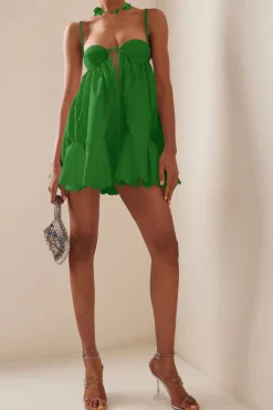 MICAS Mini Dresses-Pleated Slip Sleeveless Bustier Mini Dress