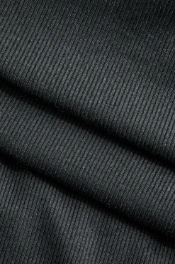 MICAS Long Sleeve Dresses-Plus Size Solid Knit Backless Tie Back Midi Dress BLACK