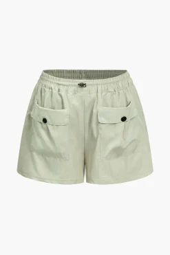 MICAS Shorts-Pocket Drawstring Shorts BEIGE
