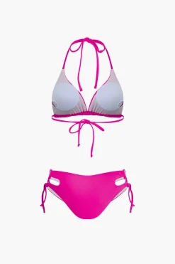 MICAS Swimwear|Vacation Sets-Print T-shirt And Tie Halter Bikini Set