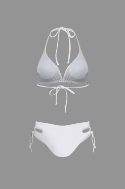 MICAS Swimwear|Vacation Sets-Print T-shirt And Tie Halter Bikini Set