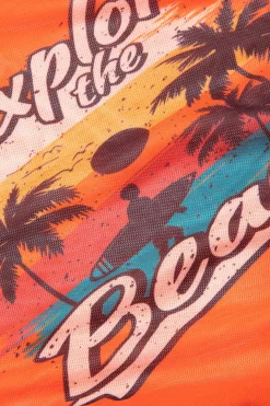 MICAS Swimwear|Vacation Sets-Print T-shirt And Tie Halter Bikini Set