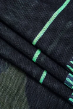 MICAS Long Sleeve Dresses|Maxi Dresses-Printed Round Neck Mesh Maxi Dress LIGHT GREEN