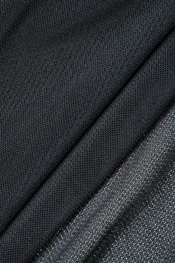 MICAS Maxi Dresses-Printed Ruffle Cut Out Mesh Slit Slip Maxi Dress