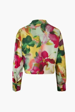 MICAS Long Sleeve Tops|Long Sleeves Tops-Printed Satin Blouse