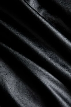 MICAS Long Sleeve Dresses|Mini Dresses-PU Patchwork Ruched Square Neck Mini Dress