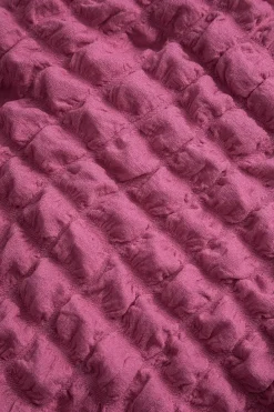 MICAS Mini Dresses|Long Sleeve Dresses-Puff Texture Long Sleeve Mini Dress DEEP PINK