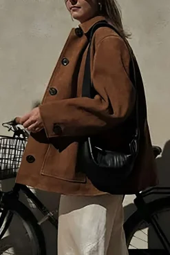 MICAS Outerwear|Outerwear-Retro Print Button Pocket Jacket BROWN