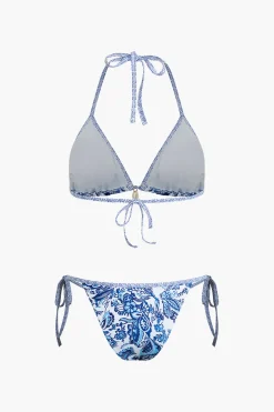 MICAS Swimwear|Vacation Sets-Retro Print Halter Bikini Set