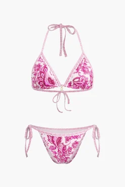 MICAS Swimwear|Vacation Sets-Retro Print Halter Bikini Set