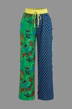 MICAS Pant Sets|Vacation Sets-Retro Print Shirt and Pants Set MULTICOLOR