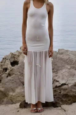 MICAS Mini Dresses-Reversible Bow Tie Tank Mini Dress WHITE