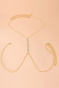 MICAS Accessories-Rhinestone Body Chain GOLD