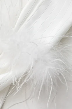 MICAS Long Sleeve Dresses|Knitwear-Rib Knit Button Collar Fluffy Cuff Maxi Dress