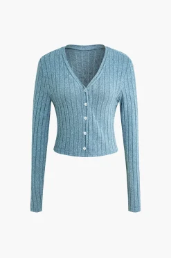 MICAS Vacation Sets-Ribbed Cardigan And Halter Dress Set