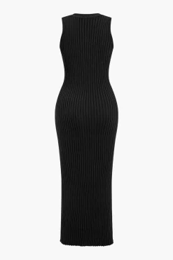 MICAS Knitwear|Knit Sets-Ribbed Knit Dress And Cardigan Set