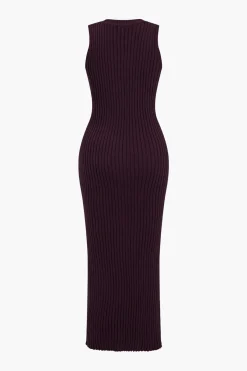 MICAS Knitwear|Knit Sets-Ribbed Knit Dress And Cardigan Set