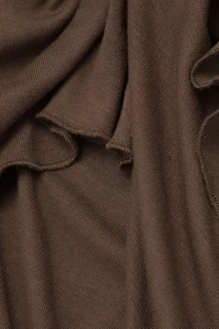 MICAS Midi Dresses-Rose Ruffle Strapless Mini Dress COFFEE