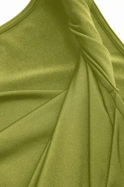 MICAS Tank Tops & Cami-Ruched Asymmetrical Sleeveless Tank Top GREEN