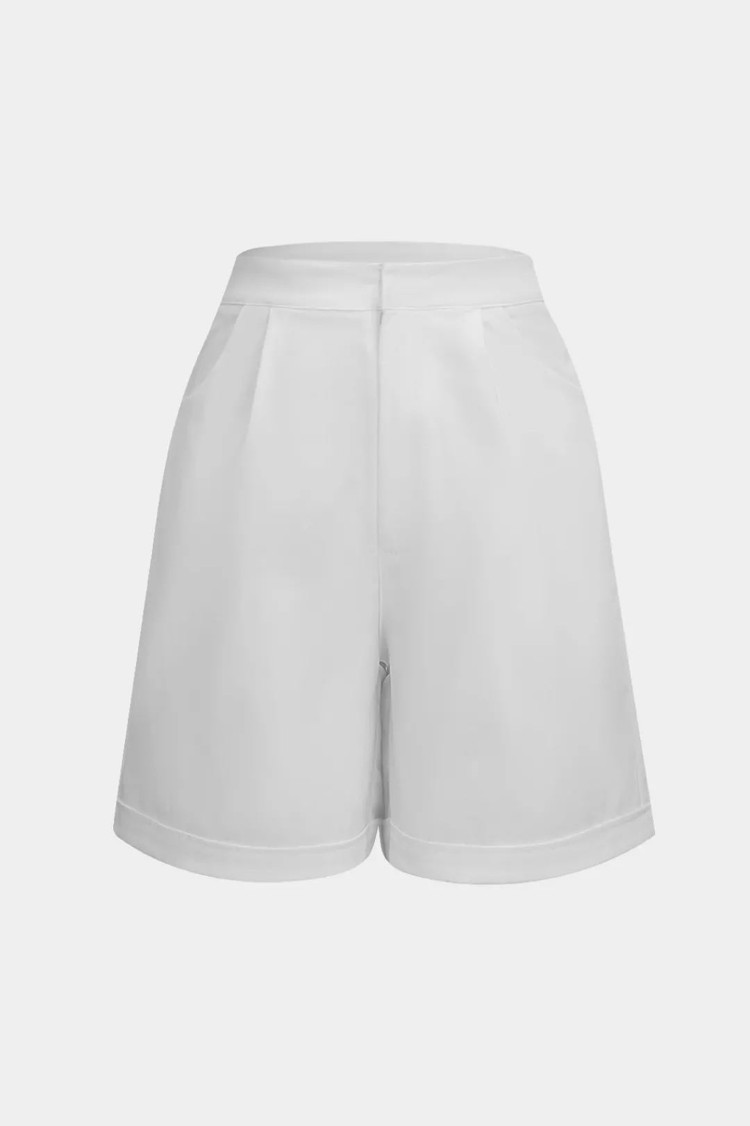 MICAS Short Sets-Ruched Drawstring Button Long-Sleeve Top And Shorts Set WHITE