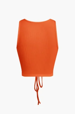 MICAS Skirt Sets|Vacation Sets-Ruched Drawstring Tank Top And Mermaid Maxi Skirt Set