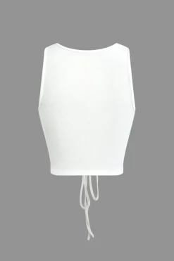 MICAS Skirt Sets|Vacation Sets-Ruched Drawstring Tank Top And Mermaid Maxi Skirt Set