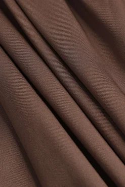 MICAS Long Sleeve Dresses|Mini Dresses-Ruched Long Sleeve Mini Dress BROWN