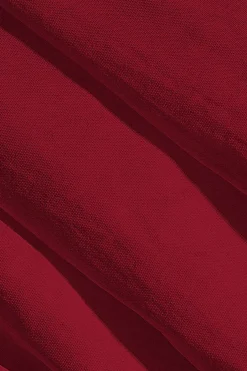 MICAS Mini Dresses-Ruched Sleeveless Mini Dress BURGUNDY