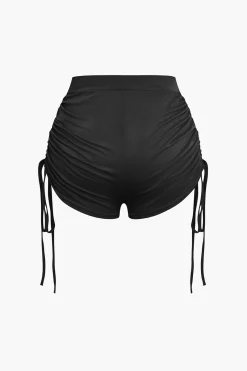 MICAS Short Sets-Ruched Sleeveless Top and Drawstring Shorts Set