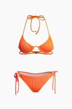 MICAS Swimwear-Ruched Tie Halter Bikini Set