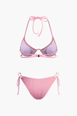 MICAS Swimwear-Ruched Tie Halter Bikini Set