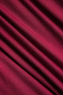 MICAS Long Sleeve Tops|Long Sleeves Tops-Ruched Twist Knot V-Neck Long-Sleeve Top BURGUNDY