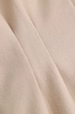 MICAS Outerwear|Outerwear-Ruched Waist Woolen V-neck Jacket IVORY