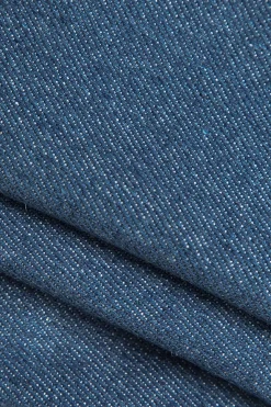 MICAS Tube Tops-Ruched Zipper Denim Tube Top MID WASH BLUE