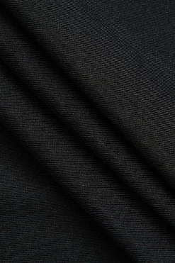 MICAS Midi Dresses-Ruffle Hem Slit Strapless Midi Dress BLACK