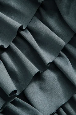 MICAS Mini Dresses|Long Sleeve Dresses-Ruffle Mini Dress DIM GRAY