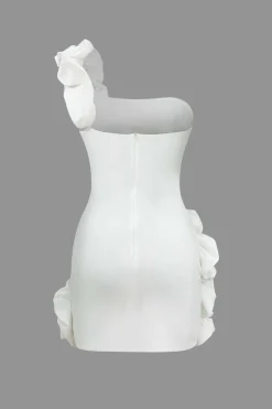 MICAS Mini Dresses-Ruffle One Shoulder Mini Dress